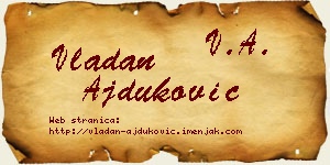 Vladan Ajduković vizit kartica